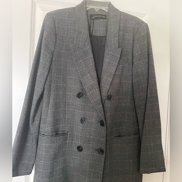 Plaid double-breasted blazer - Picture 2 of 6